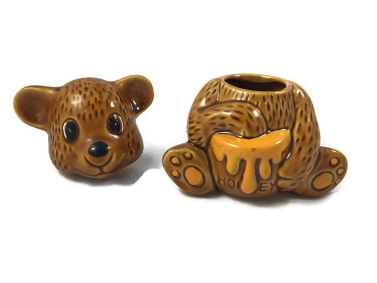 Ceramic Bear Shaped Honey Jar Vintage by PastTastic on Etsy