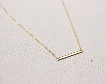Bar Necklace / Dainty Gold Bar Necklace / Thin Bar Necklace / Layering Necklace / Bridesmaid Gift