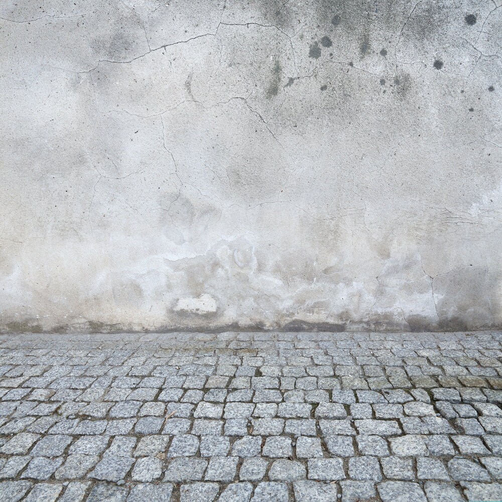Chic Concrete Wall Backdrop old cement wall with stone floor