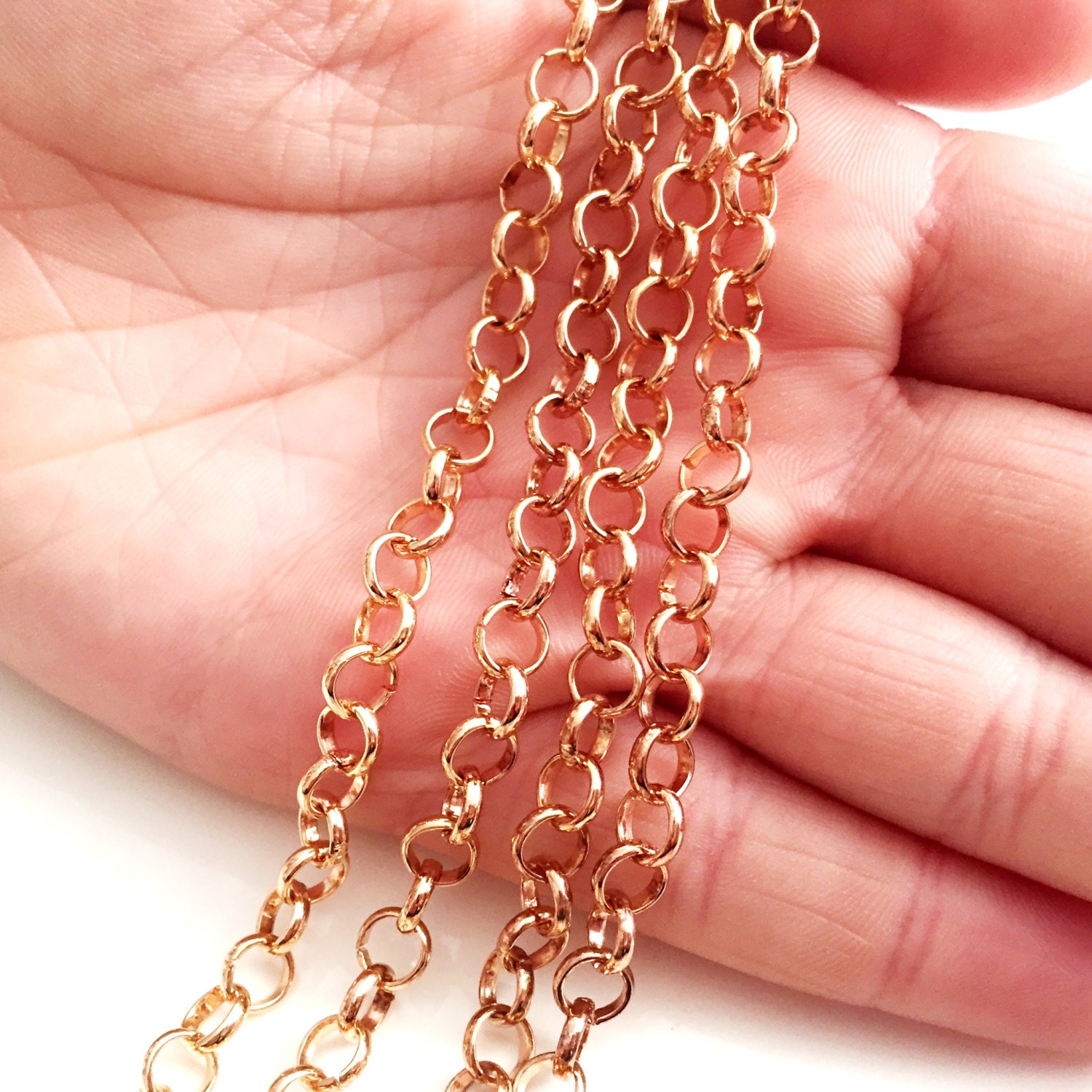 20 meter 6 mm ROSE plated chain