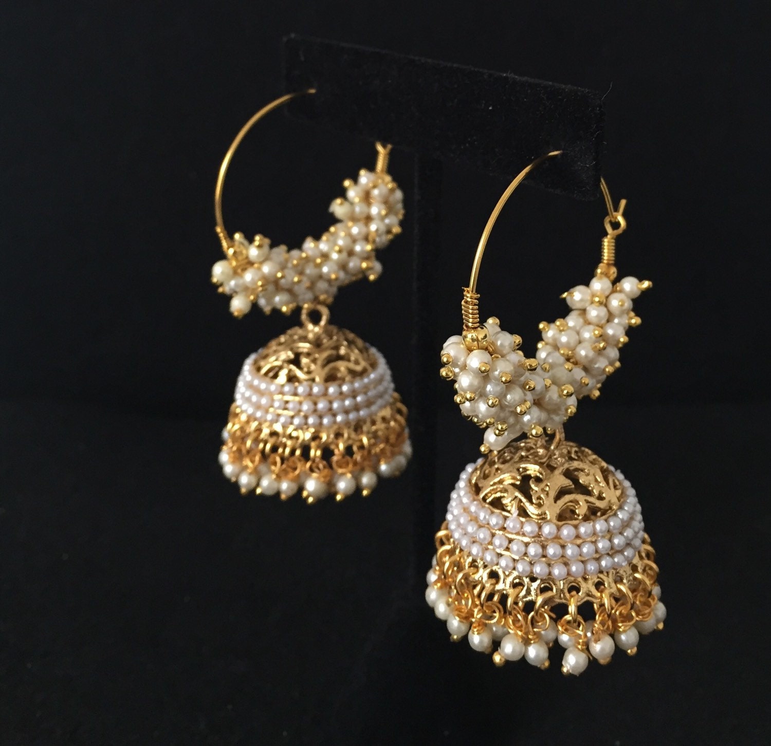 Indian Earrings Jhumki Pearl Earrings Bollywood Earrings