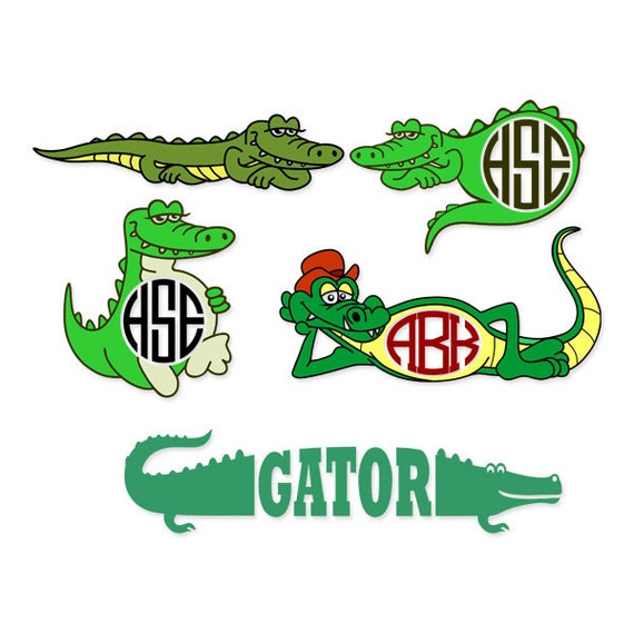 Download Gator Alligator Designs Monogram Pack Cuttable SVG DXF EPS