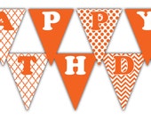 ORANGE Happy Birthday BANNER Printable | Rainbow Collection | Mix & Match Party Decorations | Instant Download | Siskale ORANGE Happy Birthday BANNER Printable | Rainbow Collection | Mix & Match Party Decorations | Instant Download | Siskale