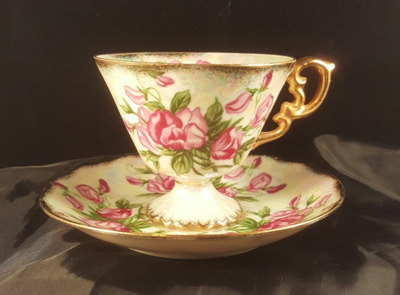 Vintage Ucagco Sweet Pea Tea Cup & Saucer By Hathawaycandc On Etsy