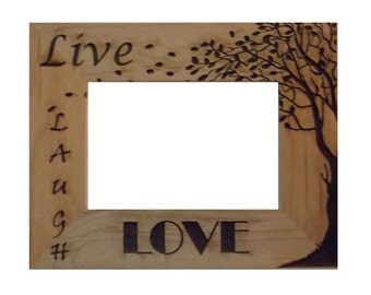 Custom Moroccan Bone Inlay Wooden Picture Frame - Choose your ... - Live Laugh Love Picture Frame