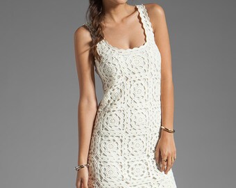Crochet dress PATTERN, detailed tutorial for every row, trendy crochet dress pattern, summer dress pattern, motifs crochet