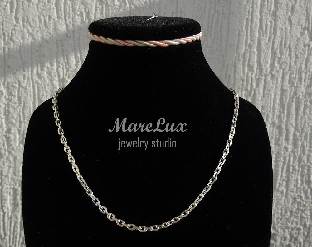 Anchor Chain Necklace Sterling Silver Handmade Necklace