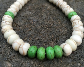 Bracelet, Lime Green Bracelet, Howlite Bracelet, Beaded Bracelet, Beach Bracelet, Boho Bracelet, Jewelry, Vacation Jewelry