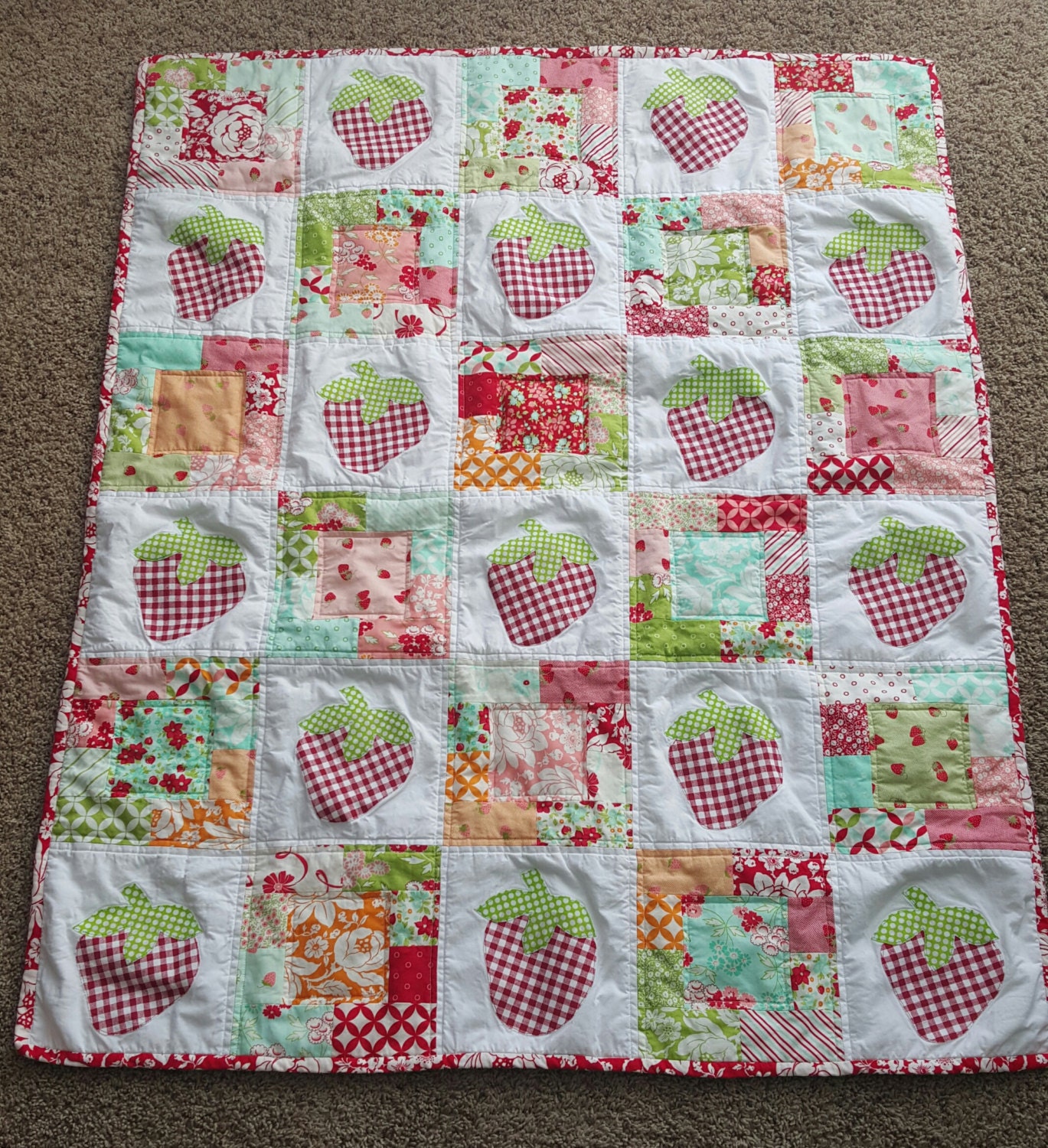 strawberry-crib-size-baby-quilt-by-rockingkidsquilts-on-etsy