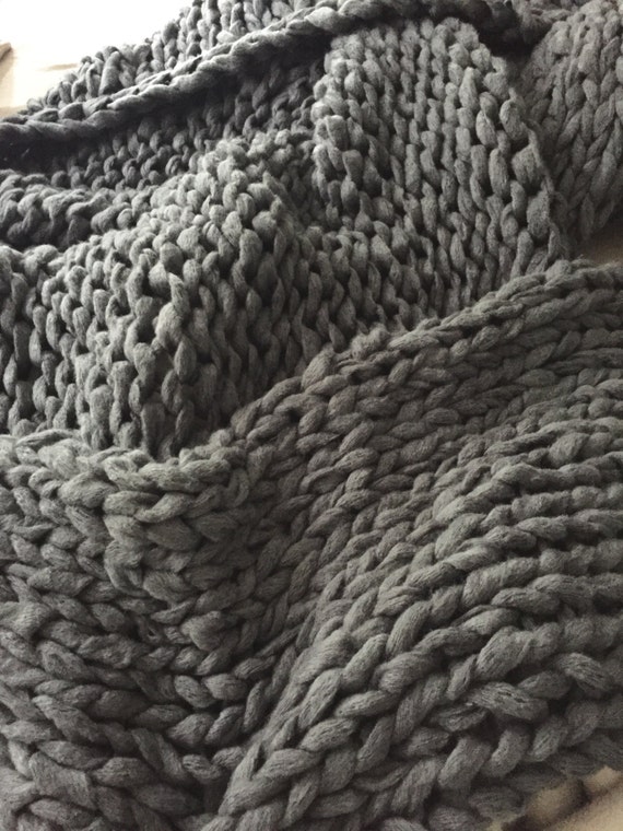 Chunky Knit Blanket Super Bulky Blanket Giant Knit Blanket