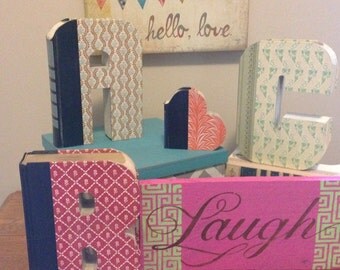Book Letters - Custom UpCycled Vintage Readers Digest - A, B, C, 1, 2, 3