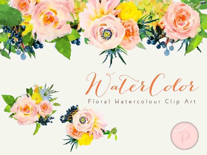 watercolor floral clipart - photo #14
