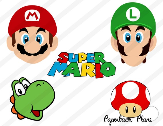 super mario luigi yoshi SVG PNG Cut Files for by Paperbackplane