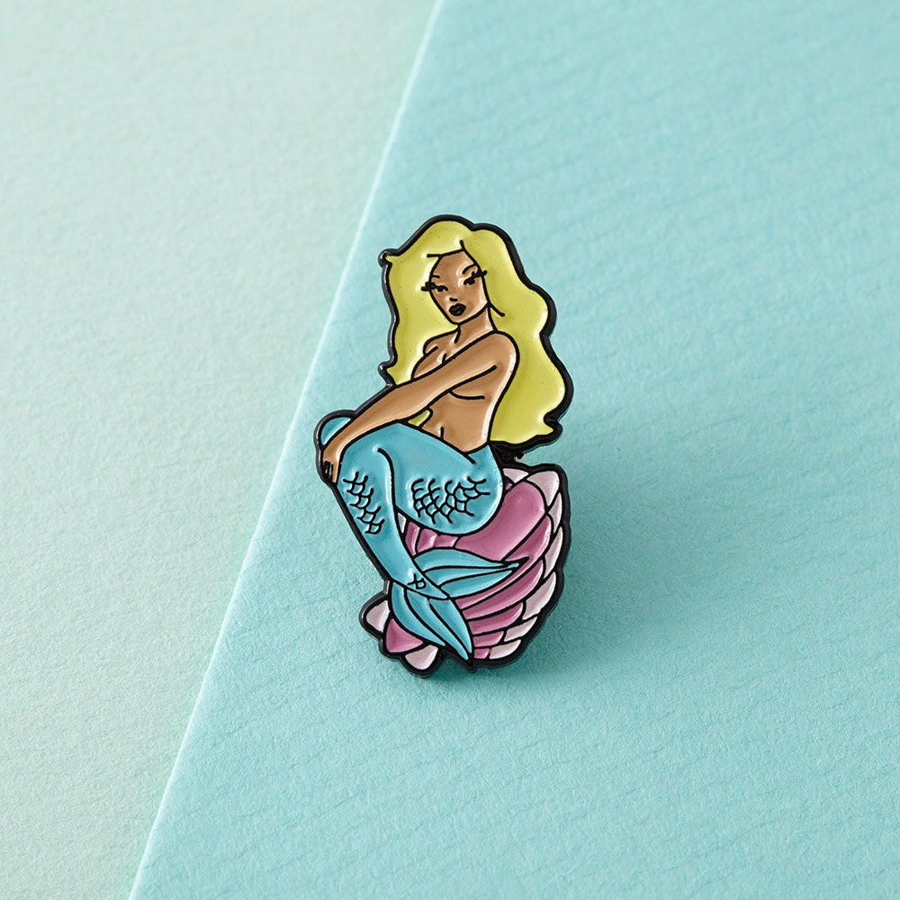 Mermaid Enamel Pin With Clutch Back Lapel Pins By Punkypins 4136