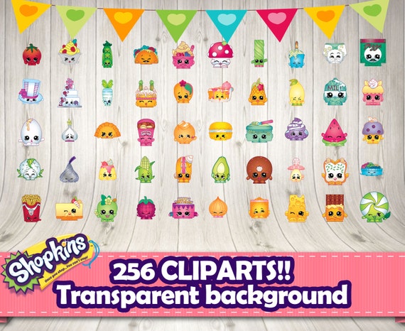 pdf ideas cake decoration by DecorationsLeon Shopkins differents 256 CLIPART SHOPKINS