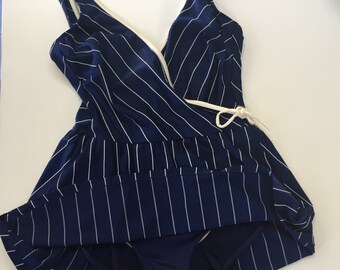 Pin Up Vintage Royal Blue Robby Len 70's Bathing Suit
