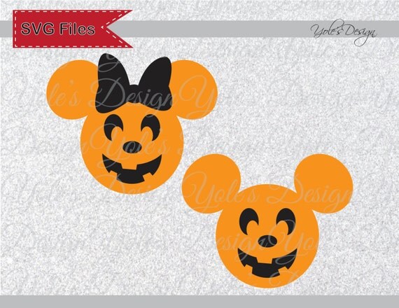 Mickey and Minnie Halloween SVG Pumpkin Disney by YoleDesign