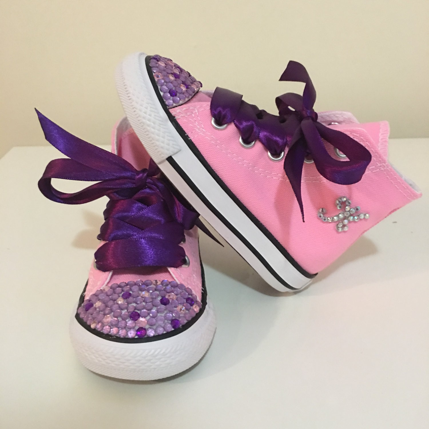 Pink and Purple Rhinestone Shoes