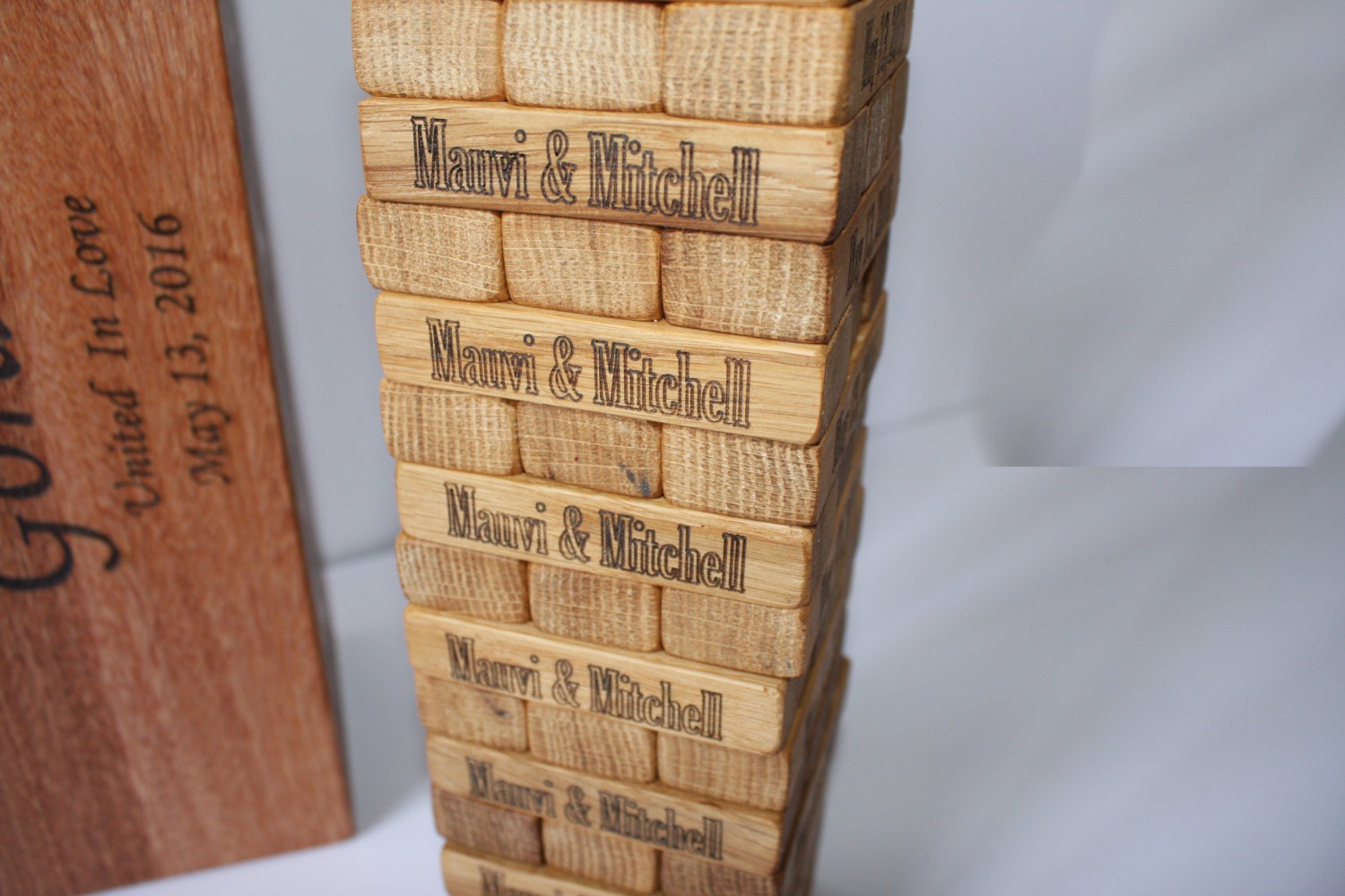 Personalized Wedding guestbook jenga game Bride and groom gift