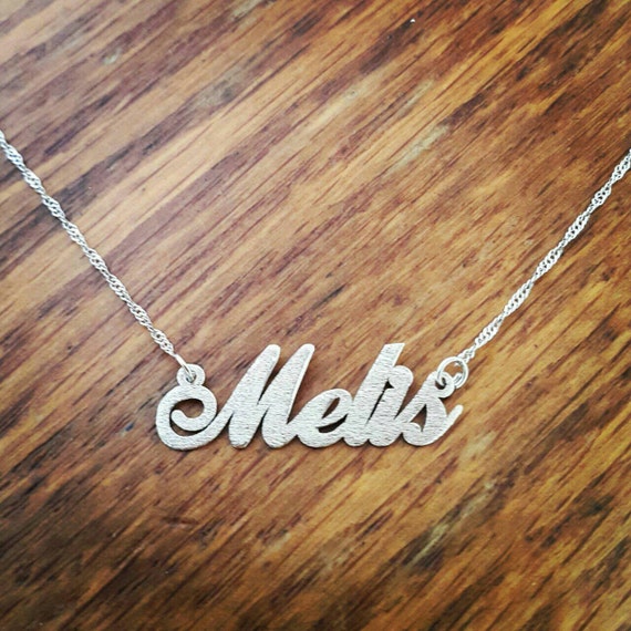 14k White Gold Name Necklace / Real Gold / Personalized Name