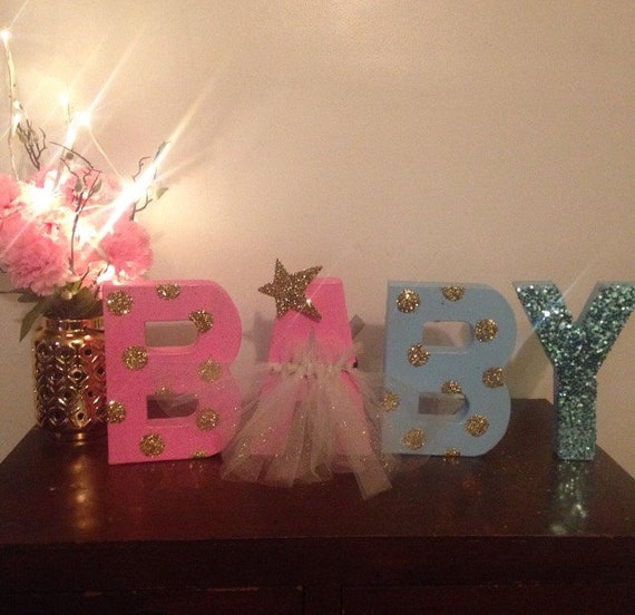 Hand Painted Gender Reveal Letters