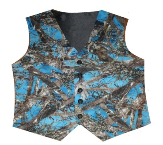 Blue Camo Vest Blue Camouflage Vest Camo Wedding by Camotreasure