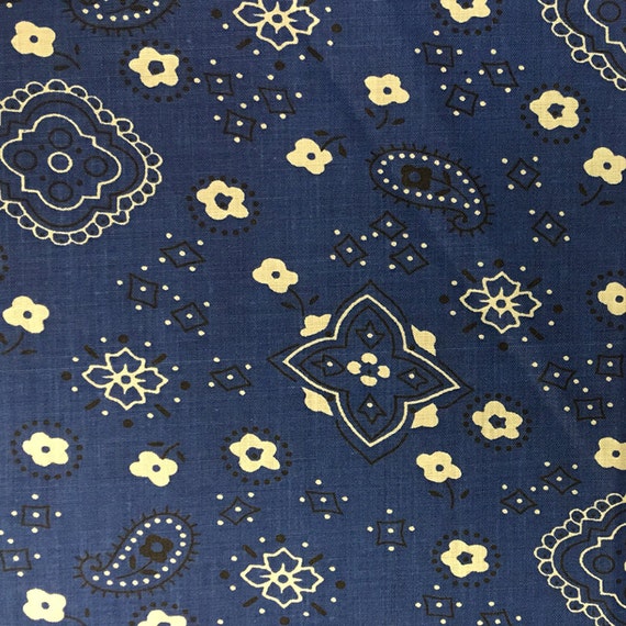Bandana Poly Cotton Fabric Royal Blue 58 by