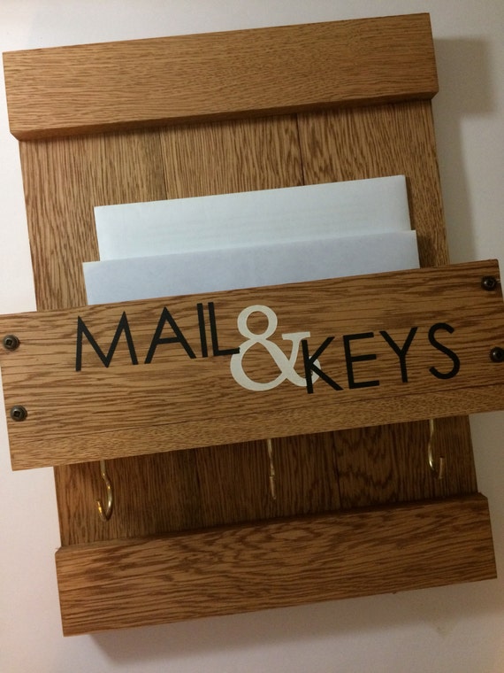 wood mail organizer wood key holder wood mail by SMLcraftycouple