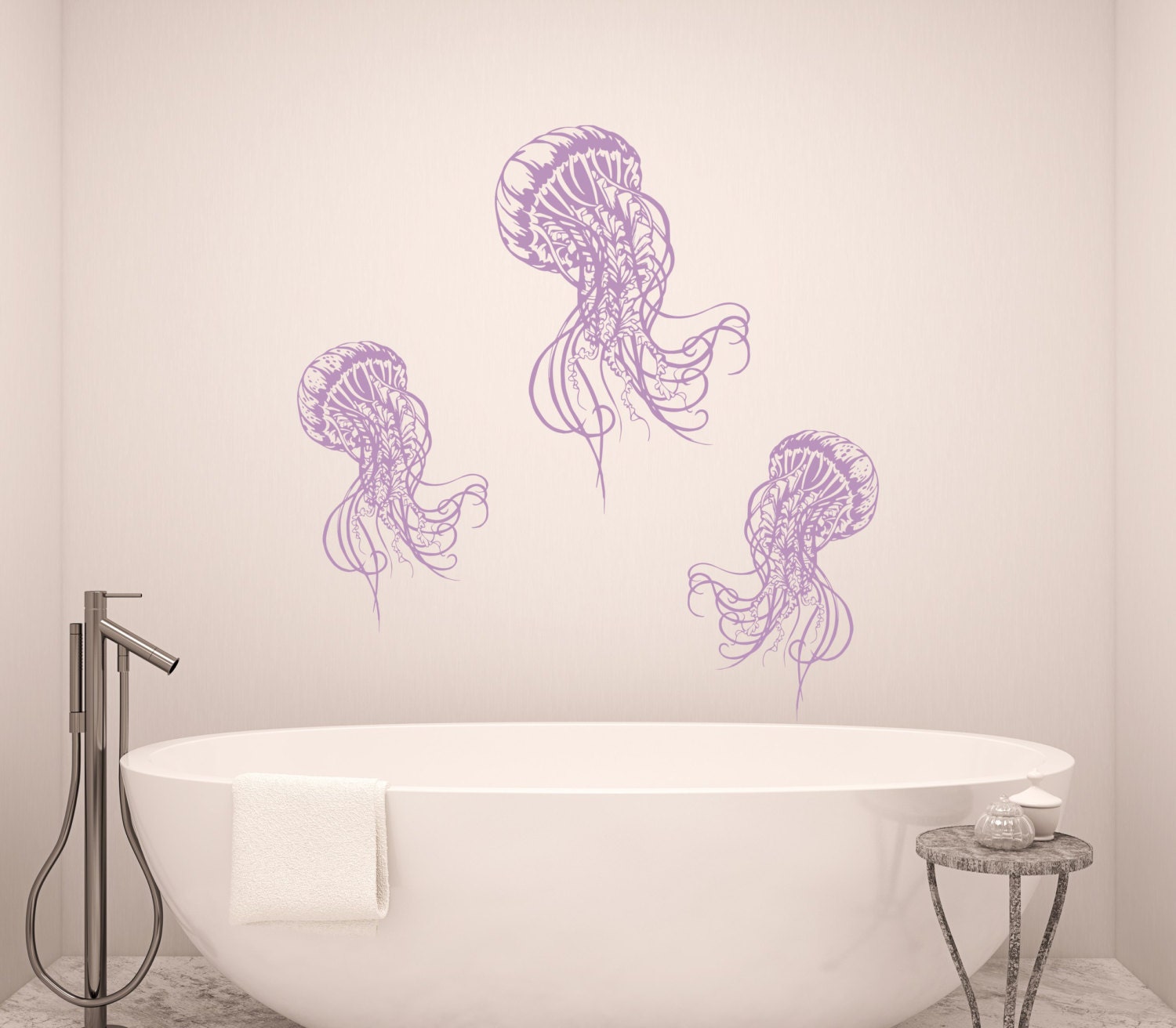Jellyfish Decal Sea Life Wall Decals Bathroom by LollipopDecals