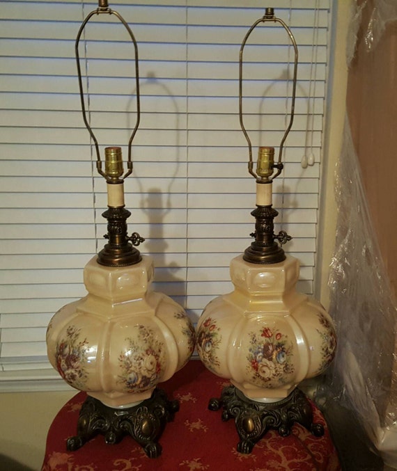 Mid-century Falkenstein Glass Table Lamps by MjSassychicksvintage