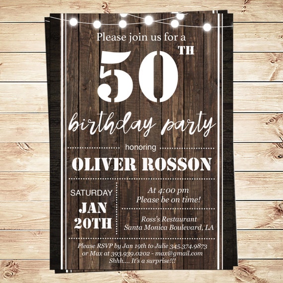 Printable 50th birthday invitations templates Printable