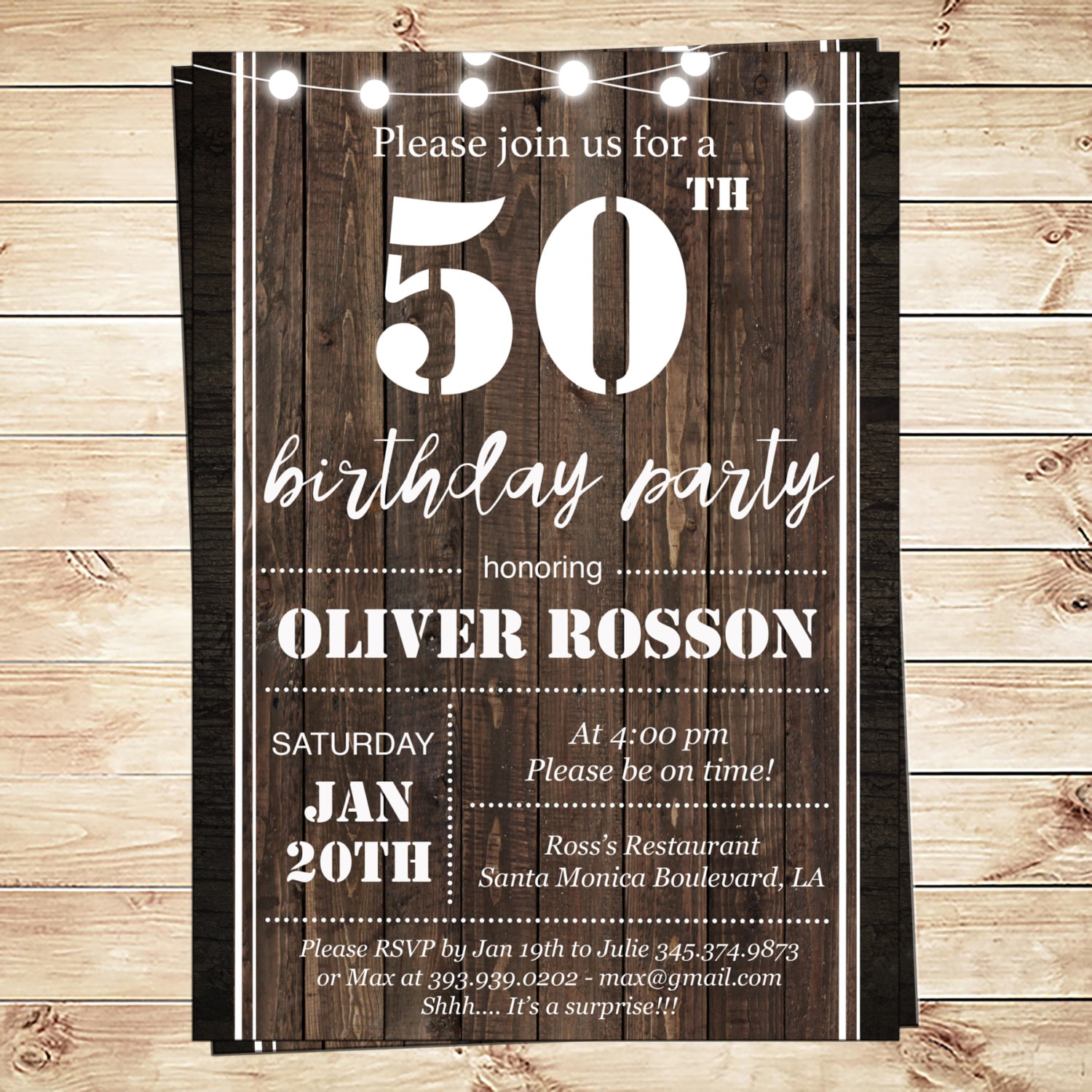 Printable 50th Birthday Invitations