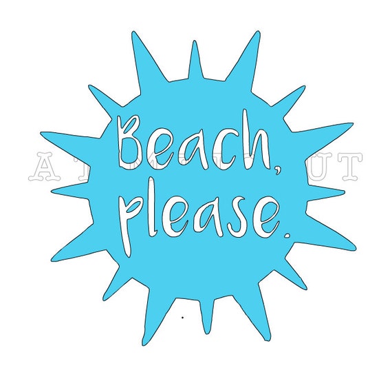 BEACH PLEASE Vinyl Decal Coffee Mug YETI Tumbler by ATIMETOCUT