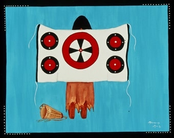 Acrylic Canvas Painting Original Artwork Native American "Blanket Of Strength" #1