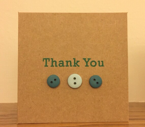 Button thank you cards pack of 5