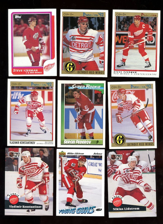 Detroit Red Wings Vintage 1986-1992 Hockey Card Lot of 9 Detroit Red Wings Vintage 1986-1992 Hockey Card Lot of 9