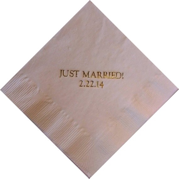 Personalized napkins wedding engagement cheap custom printed