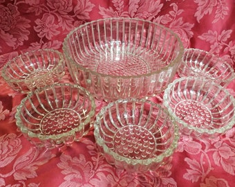 Vintage glass Berry Salad Bowls