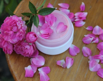 Organic rose rice milk face cream Rose face cream Floral face cream Gentle moisturizing Jojoba oil face cream Vegan face Anti Age face cream