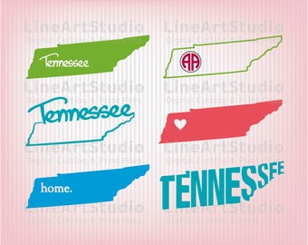 Tennessee SVG Collection State Files - SVG File- Monogram State - American States Svg Files - Svg Silhouette Files - Svg Cricut Files