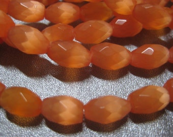 Orange Cat's Eye Faceted Barrel Beads 40pcs