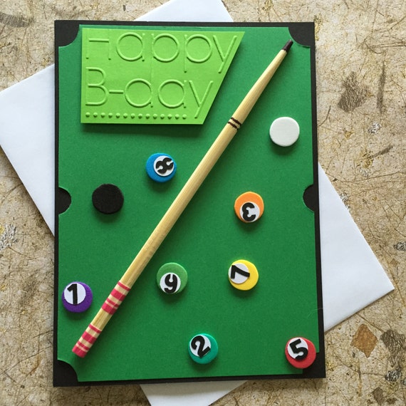 Handmade Billiard Table birthday card