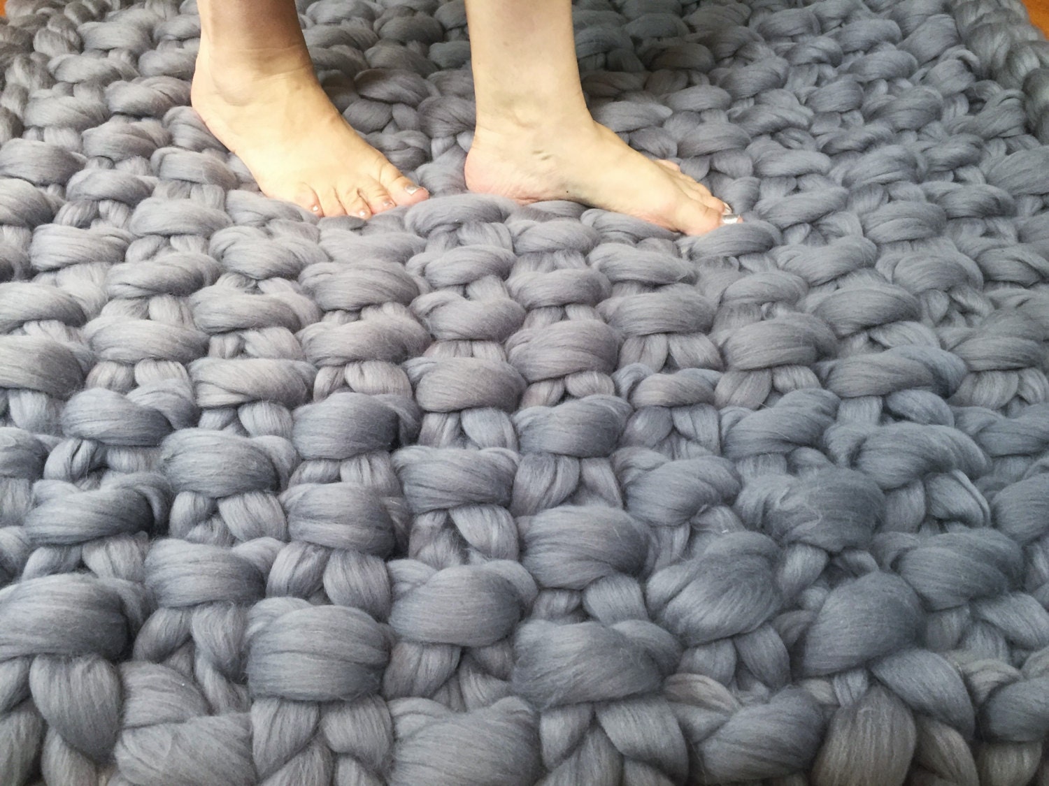 Rug Chunky Knit Carpet Merino Wool Rug Giant knit carpet