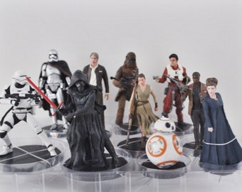 Star Wars Cake Topper Han Solo General Leia Organa Poe Dameron Chewbacca Flametrooper Captain Phasma Kylo Ren Rey Finn BB-8 Figure Wedding