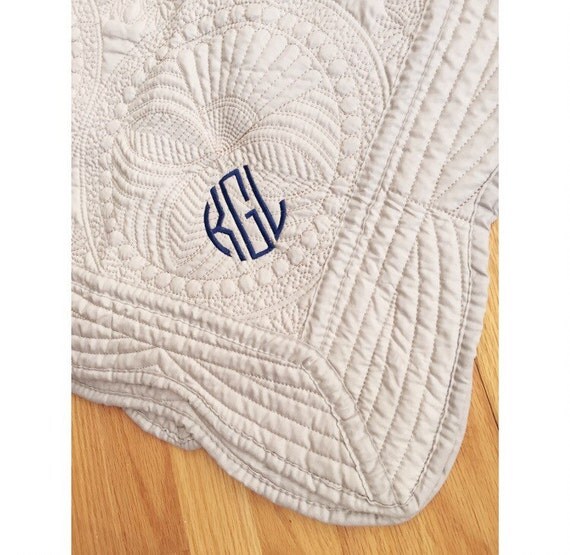 Items similar to Quilted Monogrammed Baby Blanket on Etsy