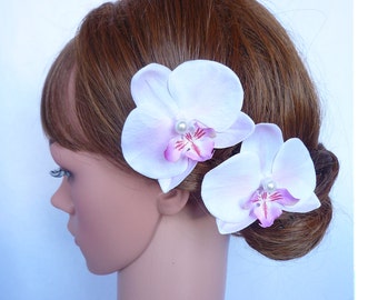 Lot De 3 Pinces à Cheveux Orchidée - Pour Mariage, Mehndi, Soirée, Style Vintage