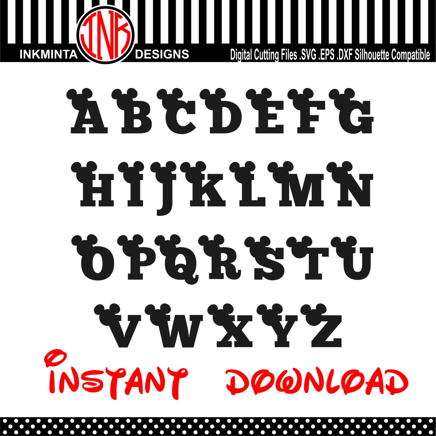 Download Mickey svg Font Walt Disney Font Alphabet Design svg eps