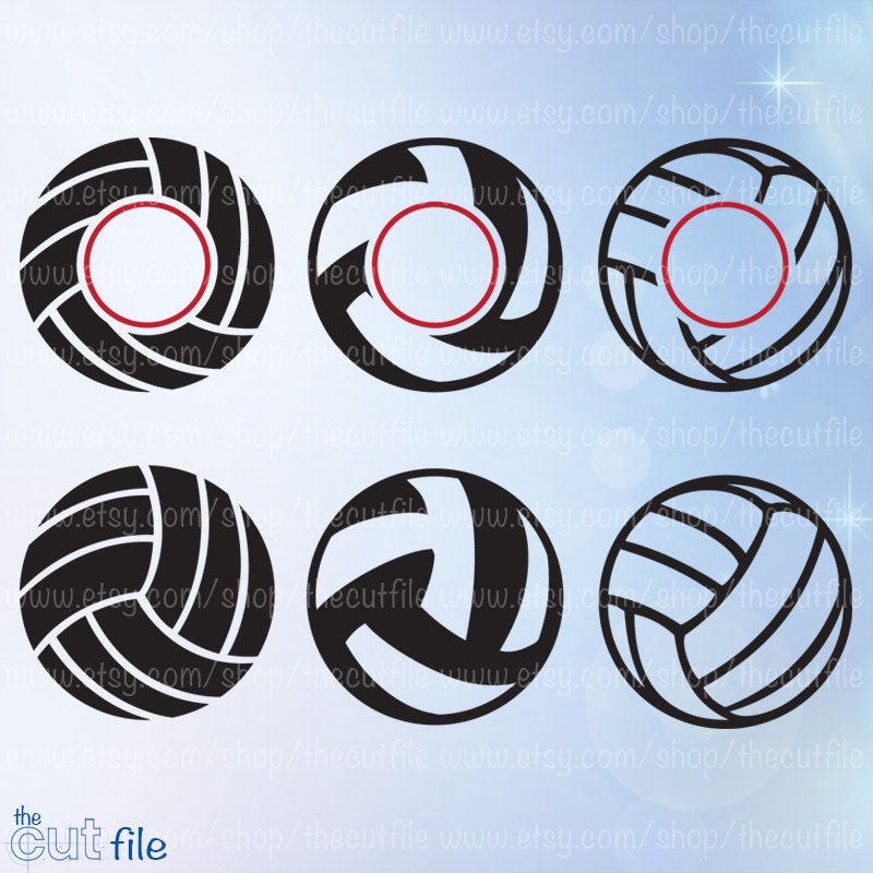 Download Volleyball svg volleyball monogram frames cutting files for
