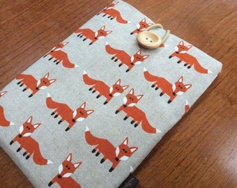 Kindle paperwhite cover, kindle voyage, 6" Fire HD, Kobo, Nook cover case, orange foxes