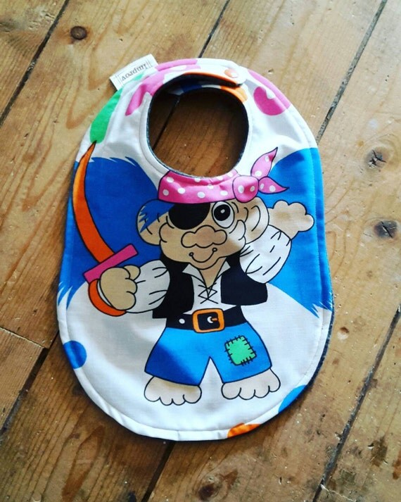 Baby dribble bib Large retro vintage 80s bib. by ImprovHighland